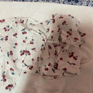 Cherry tie up crop top